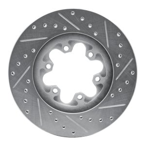 Chevrolet Colorado Brake Rotor (1) - Front Left - R1 Concepts - Drilled & Slotted - Silver - `04-`08